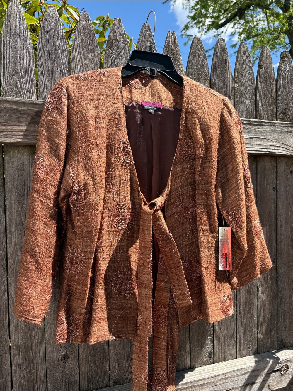 Donna Jessica silk blazer. Size 2. Copper. NEW!